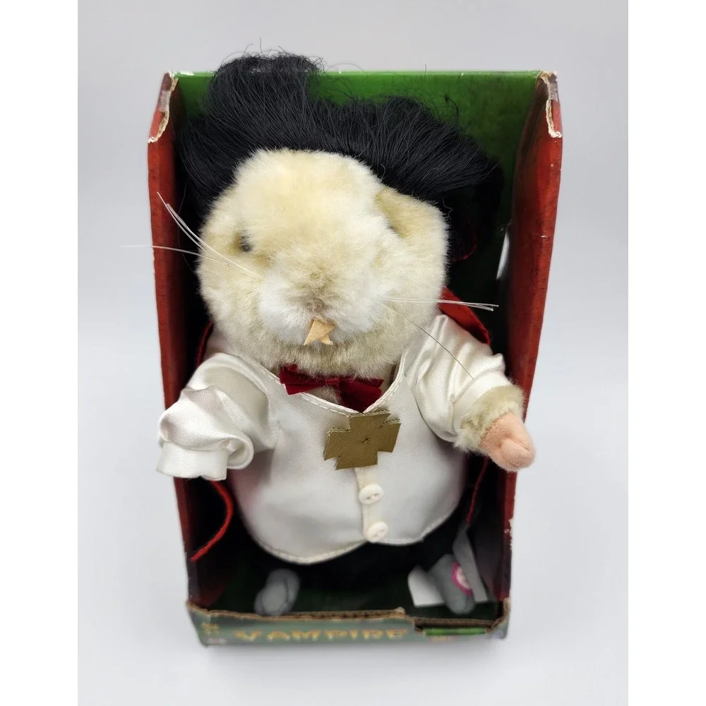 Gemmy Singing‎ Hamster in Dracula Costume Vampire Halloween NIB Vtg